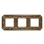 Рамка на 3 поста, гор/верт с кристаллами, цвет bright patina