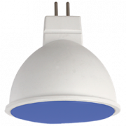 Ecola MR16   LED color  7,0W  220V GU5.3 Blue Синий матовое стекло (композит) 47х50