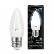 Лампа Gauss Свеча 9.5W 950lm 4100К E27 LED 1/10/100