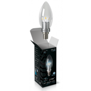 Лампа Gauss LED Candle Crystal clear 3W E14 4100K 1/10/100