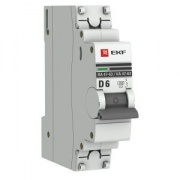 Автоматический выключатель EKF PROxima ВА 47-63 1P 6А (D) 4,5kA (автомат электрический)