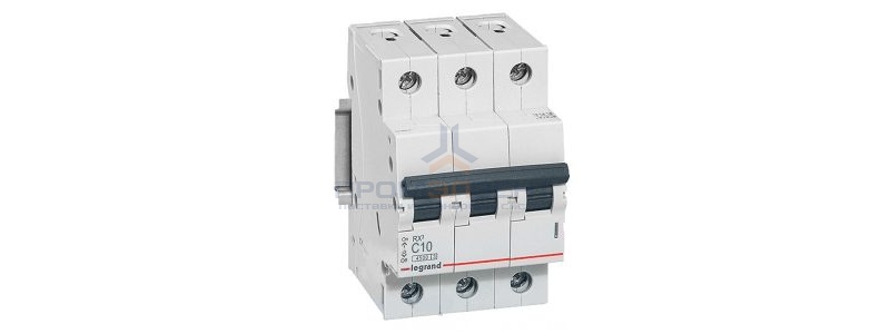 Автоматический выключатель Legrand RX3 3П 10A 4,5кА C (автомат электрический)