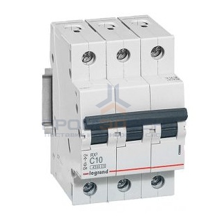 Автоматический выключатель Legrand RX3 3П 10A 4,5кА C (автомат электрический)