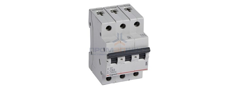 Автоматический выключатель Legrand RX3 3П 63A 4,5кА C (автомат электрический)
