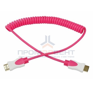 Шнур HDMI- HDMI 2М розовый витой